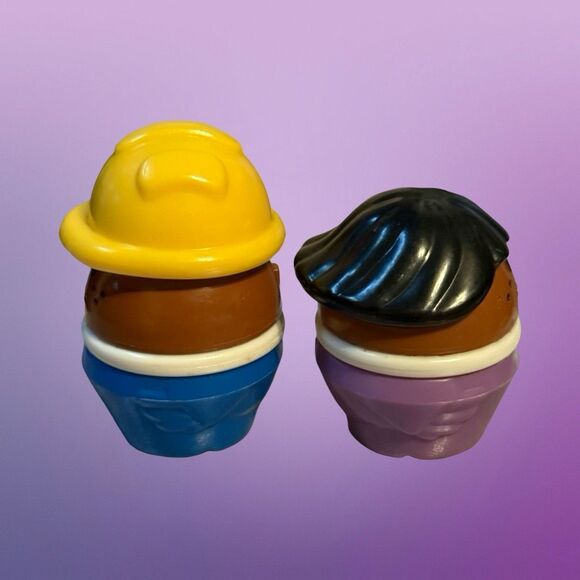 Vintage Little Tikes Toddle Tots Afrian American Couple Construction Figure - Picture 2 of 6